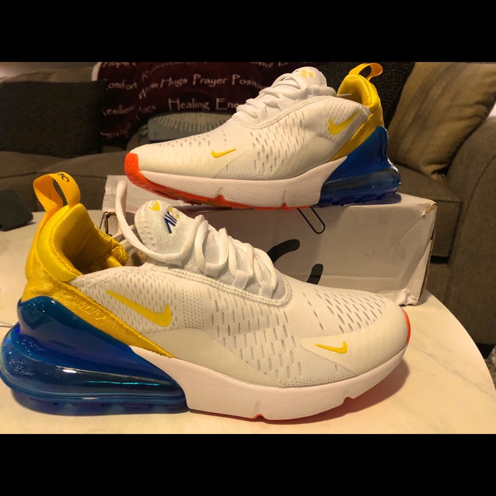 Nike Air Max 270 blue/white/yellow size 8.5